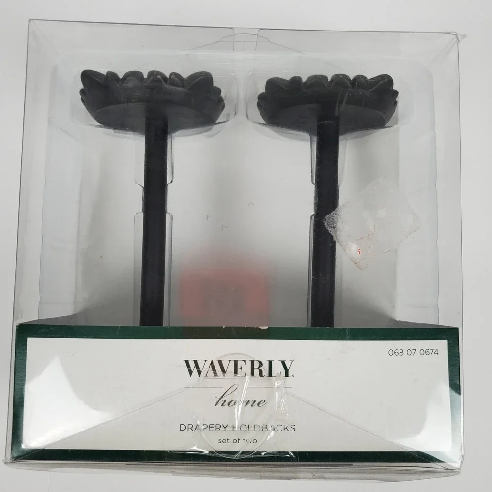 Waverly  Black Decorative Home Drapery Holdbacks Set of Two‎ 068 07 0674
